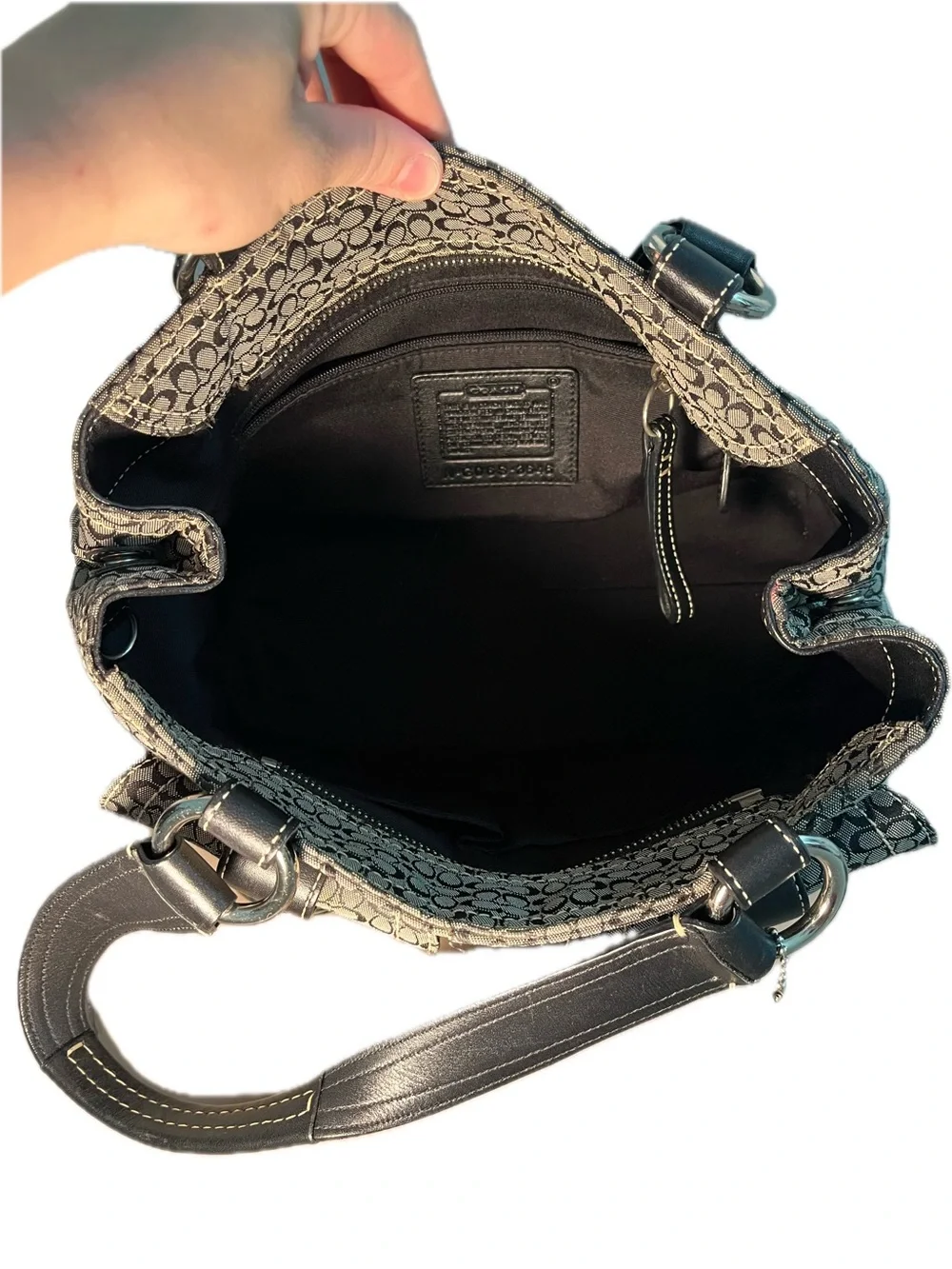 Coach Signature Soho Canvas Bag with Black Trim Little wallet included
